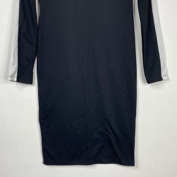 2/$30 ZARA Side Stripe Sweatshirt Dress Black Pullover Long Sleeve Casual #6261 - Picture 6 of 16